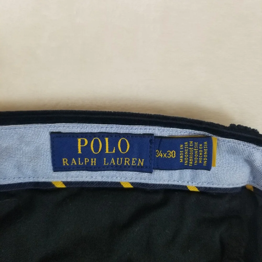 Polo Ralph Lauren Chino Pants Mens‎ 34x30 Navy Blue Bedford Stretch Corduroy